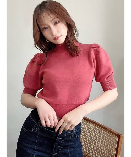 RESEXXY（リゼクシー）の「ボトルネックパフスリーブニット（ニット/セーター・レディース・ブラック/オレンジ/ブルー/アイボリー・FREE）」の22枚目の写真