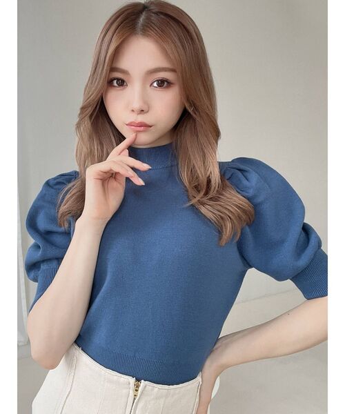 RESEXXY（リゼクシー）の「ボトルネックパフスリーブニット（ニット/セーター・レディース・ブラック/オレンジ/ブルー/アイボリー・FREE）」の20枚目の写真