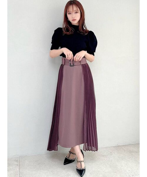 RESEXXY（リゼクシー）の「ボトルネックパフスリーブニット（ニット/セーター・レディース・ブラック/オレンジ/ブルー/アイボリー・FREE）」の12枚目の写真