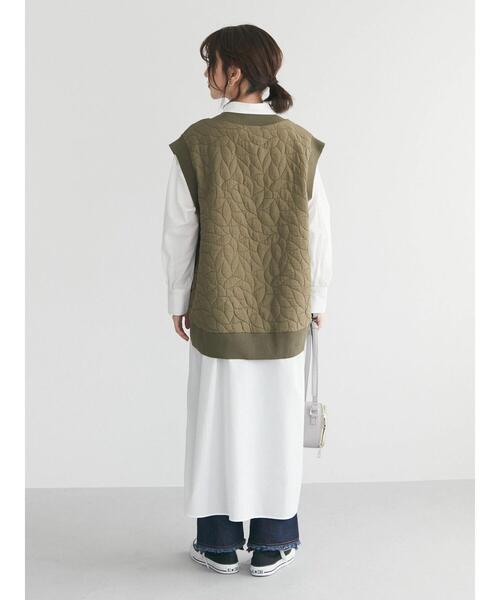 Green　Parks（グリーンパークス）の「変形キルトベスト（ベスト・レディース・ブラック/カーキ/ホワイト系その他2・FREE）」の10枚目の写真