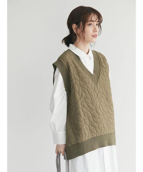 Green　Parks（グリーンパークス）の「変形キルトベスト（ベスト・レディース・ブラック/カーキ/ホワイト系その他2・FREE）」の11枚目の写真