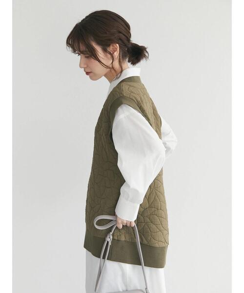 Green　Parks（グリーンパークス）の「変形キルトベスト（ベスト・レディース・ブラック/カーキ/ホワイト系その他2・FREE）」の12枚目の写真