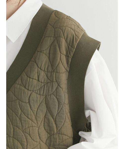 Green　Parks（グリーンパークス）の「変形キルトベスト（ベスト・レディース・ブラック/カーキ/ホワイト系その他2・FREE）」の15枚目の写真