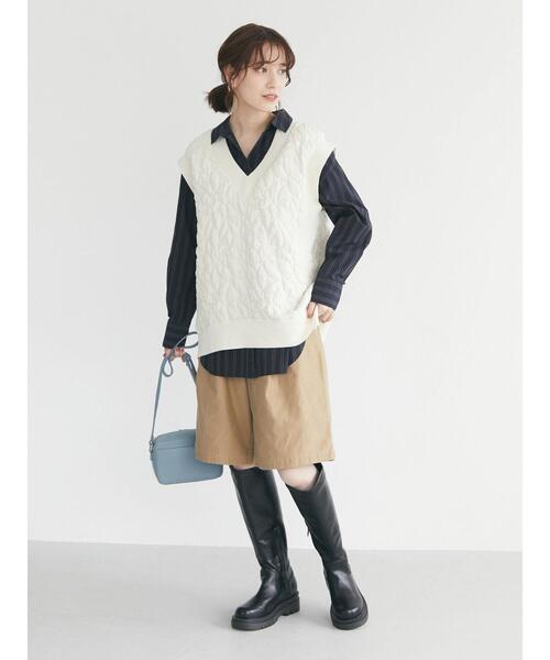 Green　Parks（グリーンパークス）の「変形キルトベスト（ベスト・レディース・ブラック/カーキ/ホワイト系その他2・FREE）」の17枚目の写真