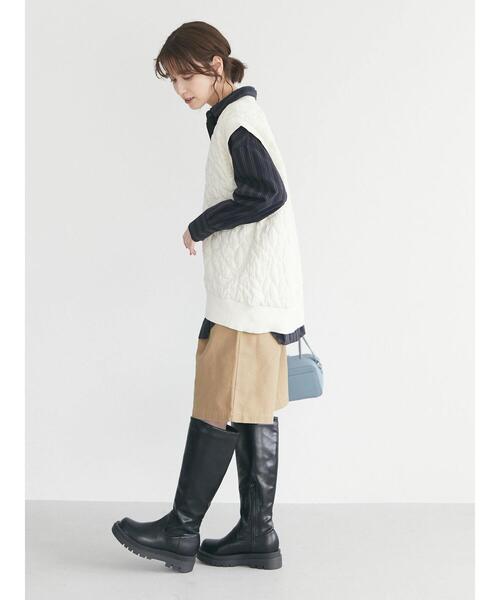 Green　Parks（グリーンパークス）の「変形キルトベスト（ベスト・レディース・ブラック/カーキ/ホワイト系その他2・FREE）」の18枚目の写真