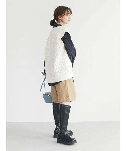 Green　Parks（グリーンパークス）の「変形キルトベスト（ベスト・レディース・ブラック/カーキ/ホワイト系その他2・FREE）」の19枚目の写真