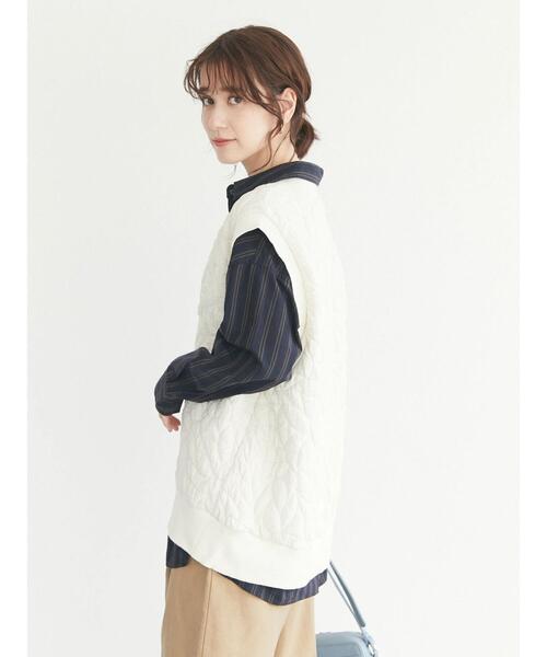 Green　Parks（グリーンパークス）の「変形キルトベスト（ベスト・レディース・ブラック/カーキ/ホワイト系その他2・FREE）」の20枚目の写真