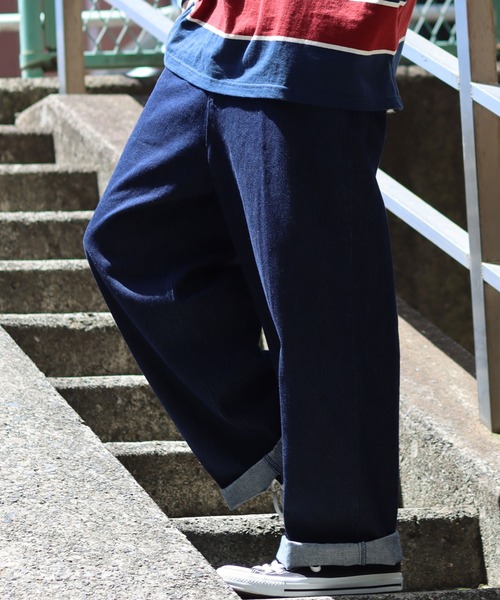 SITRY（シトリー）の「waist shirring wide Chinos/ウエストシャーリング ワイド チノパンツ（チノパンツ・メンズ・ブラック系その他/ライトインディゴブルー/ワンウォッシュ/ブルー/ブラック/グリーン/ブラウン/ホワイト・M/L）」の8枚目の写真