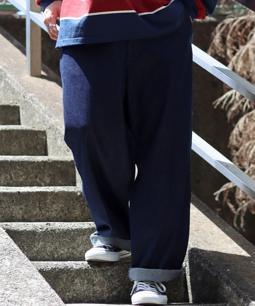 SITRY（シトリー）の「waist shirring wide Chinos/ウエストシャーリング ワイド チノパンツ（チノパンツ・メンズ・ブラック系その他/ライトインディゴブルー/ワンウォッシュ/ブルー/ブラック/グリーン/ブラウン/ホワイト・M/L）」の10枚目の写真