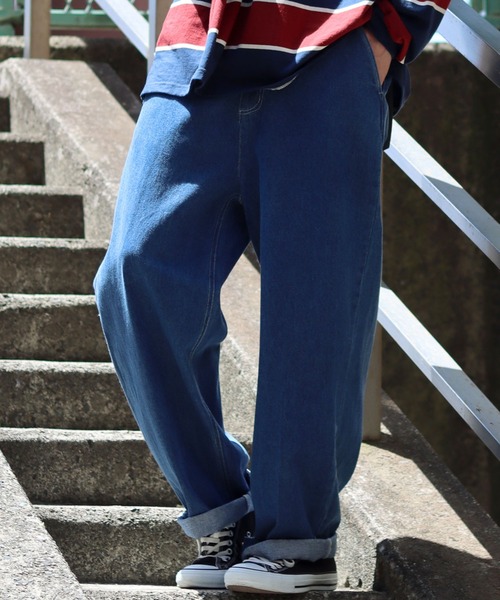 SITRY（シトリー）の「waist shirring wide Chinos/ウエストシャーリング ワイド チノパンツ（チノパンツ・メンズ・ブラック系その他/ライトインディゴブルー/ワンウォッシュ/ブルー/ブラック/グリーン/ブラウン/ホワイト・M/L）」の17枚目の写真