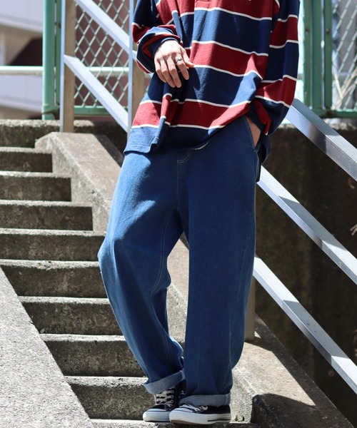 SITRY（シトリー）の「waist shirring wide Chinos/ウエストシャーリング ワイド チノパンツ（チノパンツ・メンズ・ブラック系その他/ライトインディゴブルー/ワンウォッシュ/ブルー/ブラック/グリーン/ブラウン/ホワイト・M/L）」の18枚目の写真