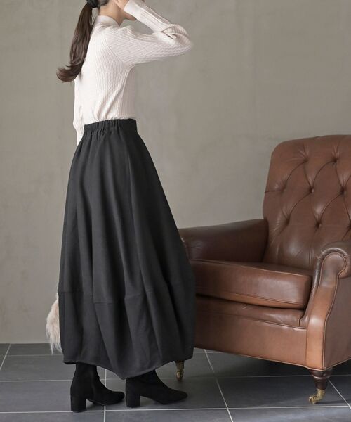 rps（アールピーエス）の「起毛コクーンスカート（スカート・レディース・ブラック/ダークグリーン/ネイビー/カーキ/グリーン/イエロー系その他/ブラック系その他2/ブルー系その他2/チャコールグレー・フリー）」の13枚目の写真