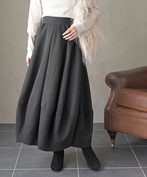 rps（アールピーエス）の「起毛コクーンスカート（スカート・レディース・ブラック/ダークグリーン/ネイビー/カーキ/グリーン/イエロー系その他/ブラック系その他2/ブルー系その他2/チャコールグレー・フリー）」の14枚目の写真