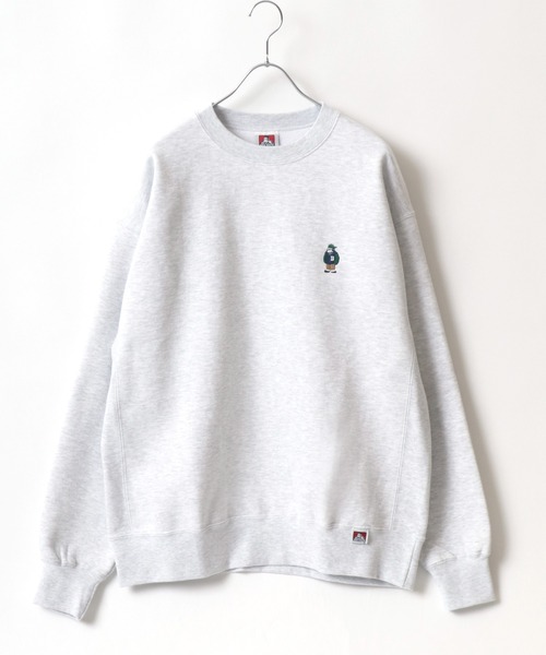 BEN DAVIS（ベンデイビス）の「BEN DAVIS/ベンデイビス ワンポイント刺繍 裏起毛 ビッグシルエット スウェットトレーナー（スウェット・メンズ・ベージュ/オートミール/ブルーグリーン/チャコール・M/L/XL）」の5枚目の写真
