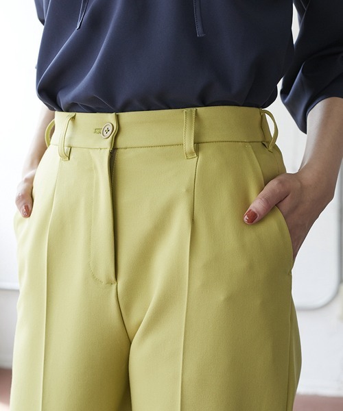 大きいサイズ カラーストレートパンツ（ゆったりヒップ