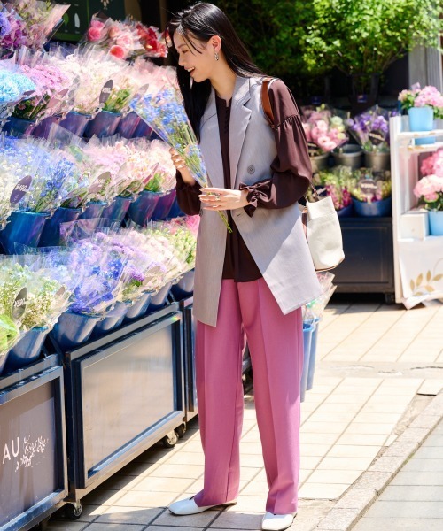 大きいサイズ カラーストレートパンツ（ゆったりヒップ