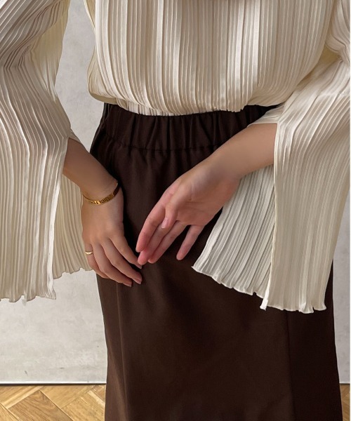 apres jour clair(アプレジュールクレア)の「【apres jour clair】スリットプリーツブラウス【ZOZOTOWN限定アイテム】(シャツ/ブラウス・レディース・アイボリー/ライトベージュ・フリー/X-LARGE)」の12枚目の写真