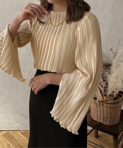 apres jour clair(アプレジュールクレア)の「【apres jour clair】スリットプリーツブラウス【ZOZOTOWN限定アイテム】(シャツ/ブラウス・レディース・アイボリー/ライトベージュ・フリー/X-LARGE)」の13枚目の写真