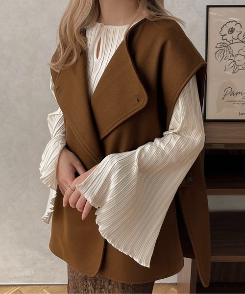 apres jour clair(アプレジュールクレア)の「【apres jour clair】スリットプリーツブラウス【ZOZOTOWN限定アイテム】(シャツ/ブラウス・レディース・アイボリー/ライトベージュ・フリー/X-LARGE)」の20枚目の写真