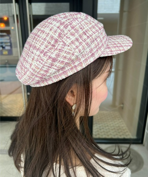 EIMY ISTOIRE(エイミーイストワール)の「ツイードキャスケット(ハット・レディース・ブラック/グリーン系その他/ブルー/パープル/ピンク・FREE)」の8枚目の写真