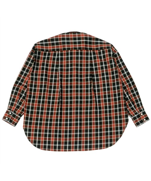 TOKYO SHIRTS（トウキョウシャツ）の「形態安定ノーアイロン BIGシルエット カジュアル長袖シャツ（シャツ/ブラウス・レディース・ブラック×レッド・FREE）」の2枚目の写真