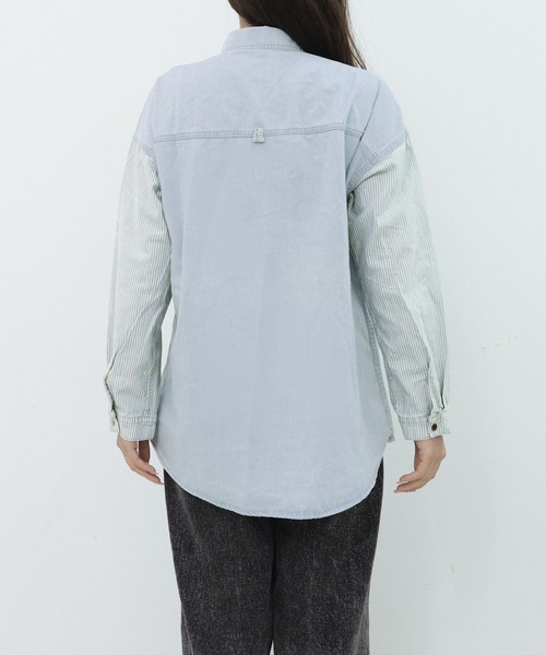 セール】リメイクライクデニムシャツ（シャツ/ブラウス）｜Isn't She