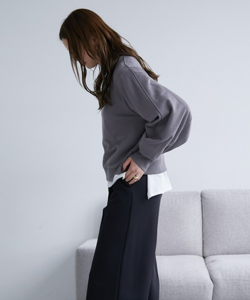 ECRIRE（エクリール）の「ショート丈裏毛スウェット（スウェット・レディース・グレー/キャメル/ピンク・M/L）」の5枚目の写真