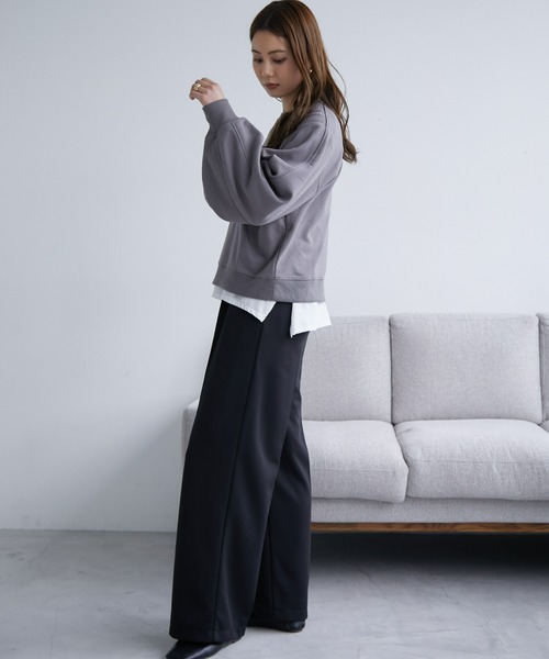 ECRIRE（エクリール）の「ショート丈裏毛スウェット（スウェット・レディース・グレー/キャメル/ピンク・M/L）」の6枚目の写真