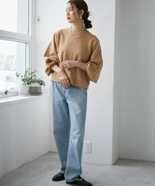 ECRIRE（エクリール）の「ショート丈裏毛スウェット（スウェット・レディース・グレー/キャメル/ピンク・M/L）」の10枚目の写真