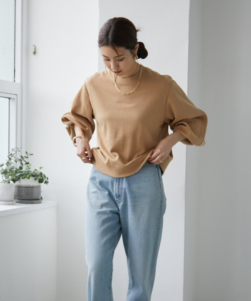 ECRIRE（エクリール）の「ショート丈裏毛スウェット（スウェット・レディース・グレー/キャメル/ピンク・M/L）」の11枚目の写真