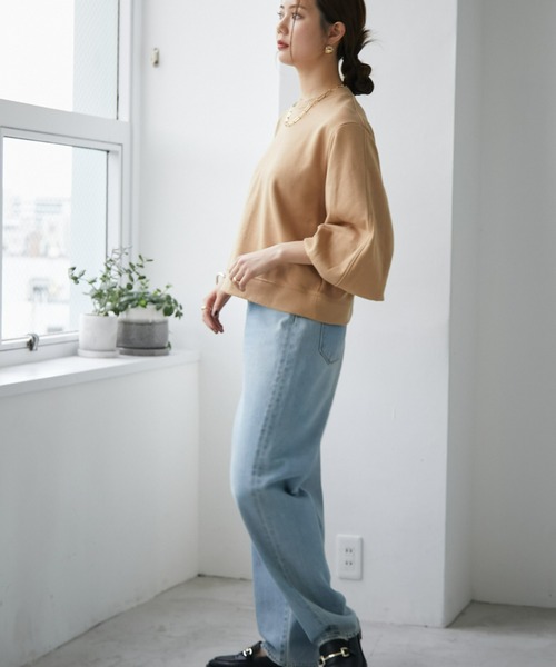 ECRIRE（エクリール）の「ショート丈裏毛スウェット（スウェット・レディース・グレー/キャメル/ピンク・M/L）」の12枚目の写真