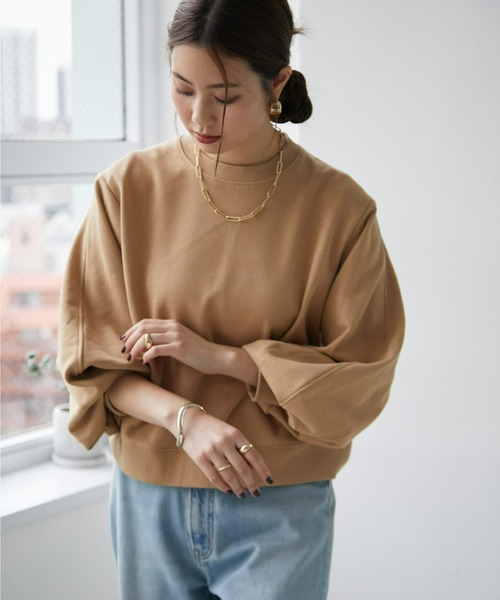 ECRIRE（エクリール）の「ショート丈裏毛スウェット（スウェット・レディース・グレー/キャメル/ピンク・M/L）」の15枚目の写真