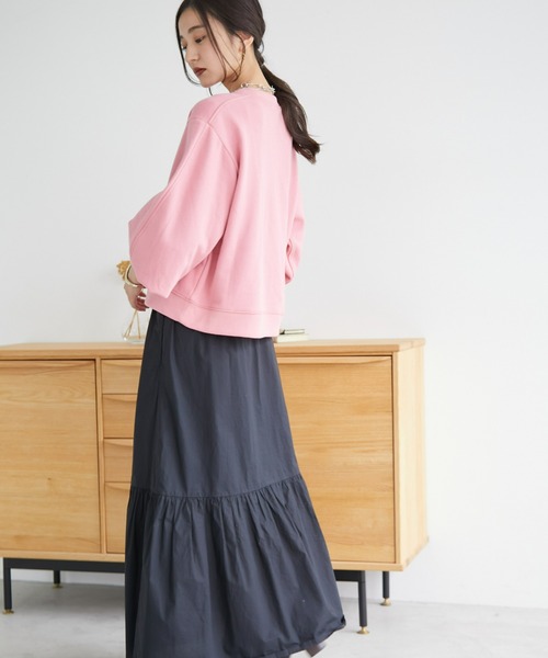 ECRIRE（エクリール）の「ショート丈裏毛スウェット（スウェット・レディース・グレー/キャメル/ピンク・M/L）」の18枚目の写真