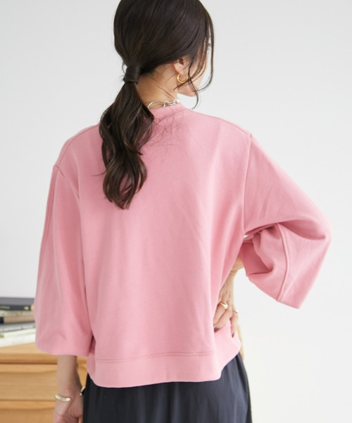 ECRIRE（エクリール）の「ショート丈裏毛スウェット（スウェット・レディース・グレー/キャメル/ピンク・M/L）」の19枚目の写真