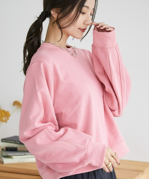 ECRIRE（エクリール）の「ショート丈裏毛スウェット（スウェット・レディース・グレー/キャメル/ピンク・M/L）」の21枚目の写真