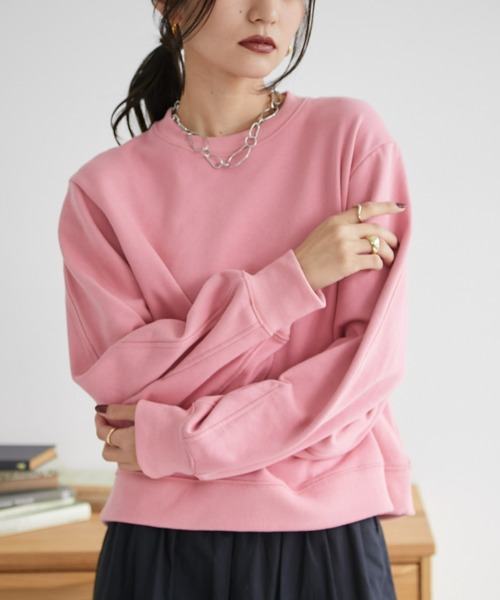 ECRIRE（エクリール）の「ショート丈裏毛スウェット（スウェット・レディース・グレー/キャメル/ピンク・M/L）」の16枚目の写真