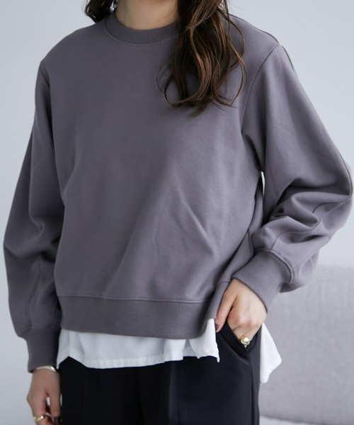 ECRIRE（エクリール）の「ショート丈裏毛スウェット（スウェット・レディース・グレー/キャメル/ピンク・M/L）」の8枚目の写真