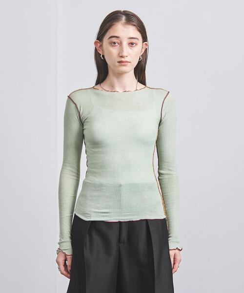 BASERANGE(ベースレンジ)の「<BASERANGE>VIEN ロングスリーブ カットソー(Tシャツ/カットソー・レディース・ライム/ライラック・S)」の3枚目の写真