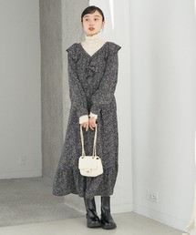 earth music&ecology | 小花柄ラッフルワンピース(ワンピース)