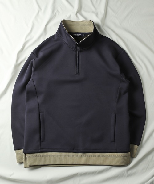 UNION STATION（ユニオンステーション）の「ハーフジッププルオーバースウェット（Tシャツ/カットソー・メンズ・オフホワイト/ネイビー・LL/L/M）」の3枚目の写真
