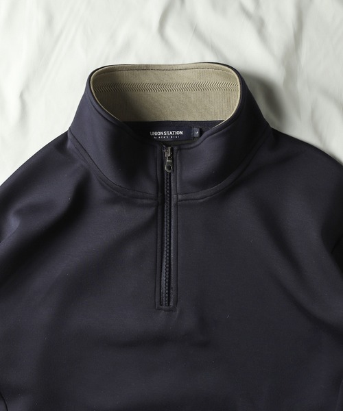 UNION STATION（ユニオンステーション）の「ハーフジッププルオーバースウェット（Tシャツ/カットソー・メンズ・オフホワイト/ネイビー・LL/L/M）」の7枚目の写真