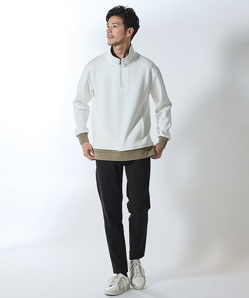 UNION STATION（ユニオンステーション）の「ハーフジッププルオーバースウェット（Tシャツ/カットソー・メンズ・オフホワイト/ネイビー・LL/L/M）」の15枚目の写真
