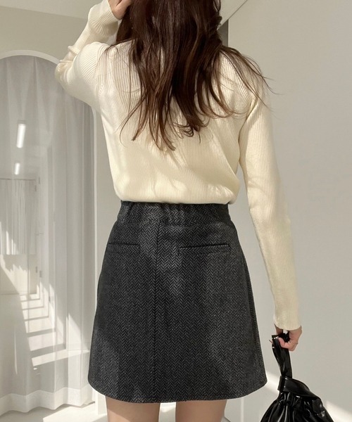 Heather(ヘザー)の「タートルピタニット 172681(ニット/セーター・レディース・オフホワイト/ブラック/ピンク・FREE)」の10枚目の写真