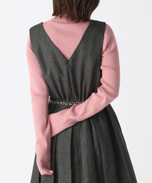 Heather(ヘザー)の「タートルピタニット 172681(ニット/セーター・レディース・オフホワイト/ブラック/ピンク・FREE)」の8枚目の写真