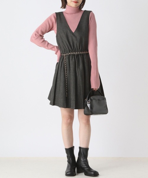 Heather(ヘザー)の「タートルピタニット 172681(ニット/セーター・レディース・オフホワイト/ブラック/ピンク・FREE)」の20枚目の写真