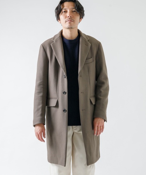 URBAN RESEARCH ROSSO MEN（アーバンリサーチロッソメン）の「『XLサイズあり』Miliorウールカシミヤメルトンチェスターコート（チェスターコート・メンズ・ブラック/ネイビー/モカ・SMALL/MEDIUM/LARGE/X-LARGE）」の6枚目の写真
