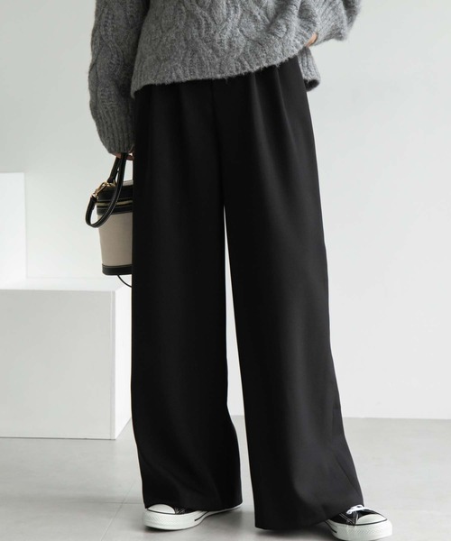 Edit Sheen（エディットシーン）の「ツータックワイドパンツ（その他パンツ・レディース・ブラック/モカ/ダークグレー・M）」の2枚目の写真
