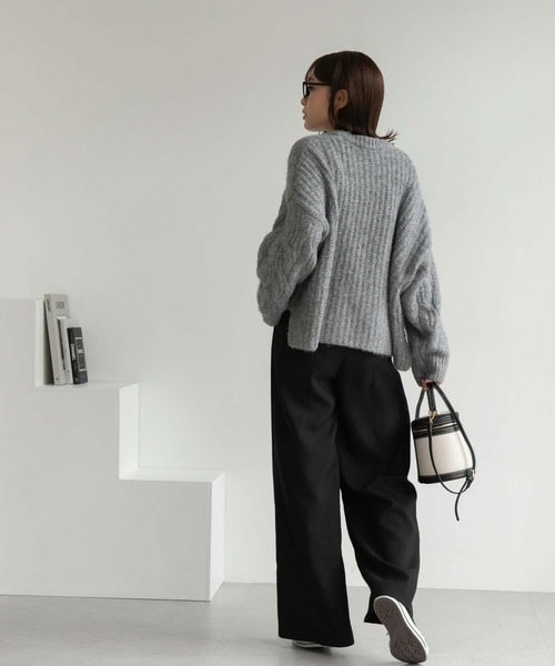 Edit Sheen（エディットシーン）の「ツータックワイドパンツ（その他パンツ・レディース・ブラック/モカ/ダークグレー・M）」の12枚目の写真