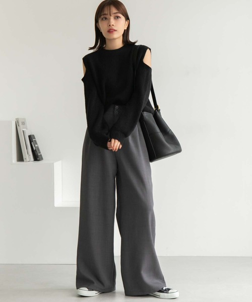 Edit Sheen（エディットシーン）の「ツータックワイドパンツ（その他パンツ・レディース・ブラック/モカ/ダークグレー・M）」の16枚目の写真