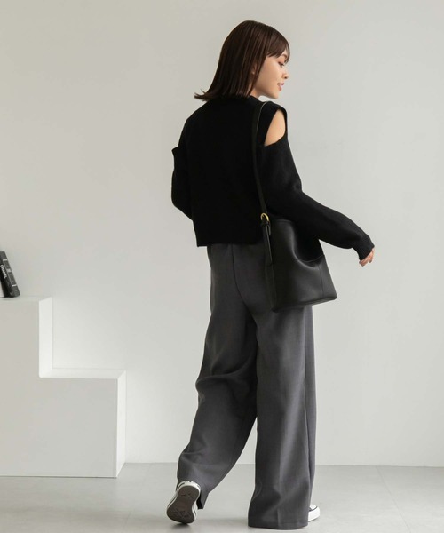 Edit Sheen（エディットシーン）の「ツータックワイドパンツ（その他パンツ・レディース・ブラック/モカ/ダークグレー・M）」の13枚目の写真